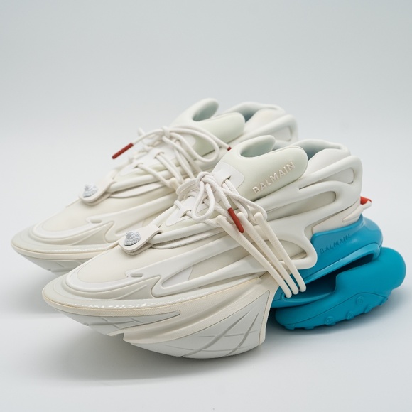 Balmain Other - size 42 9 US Balmain Unicorn White Blue Sneakers Neoprene